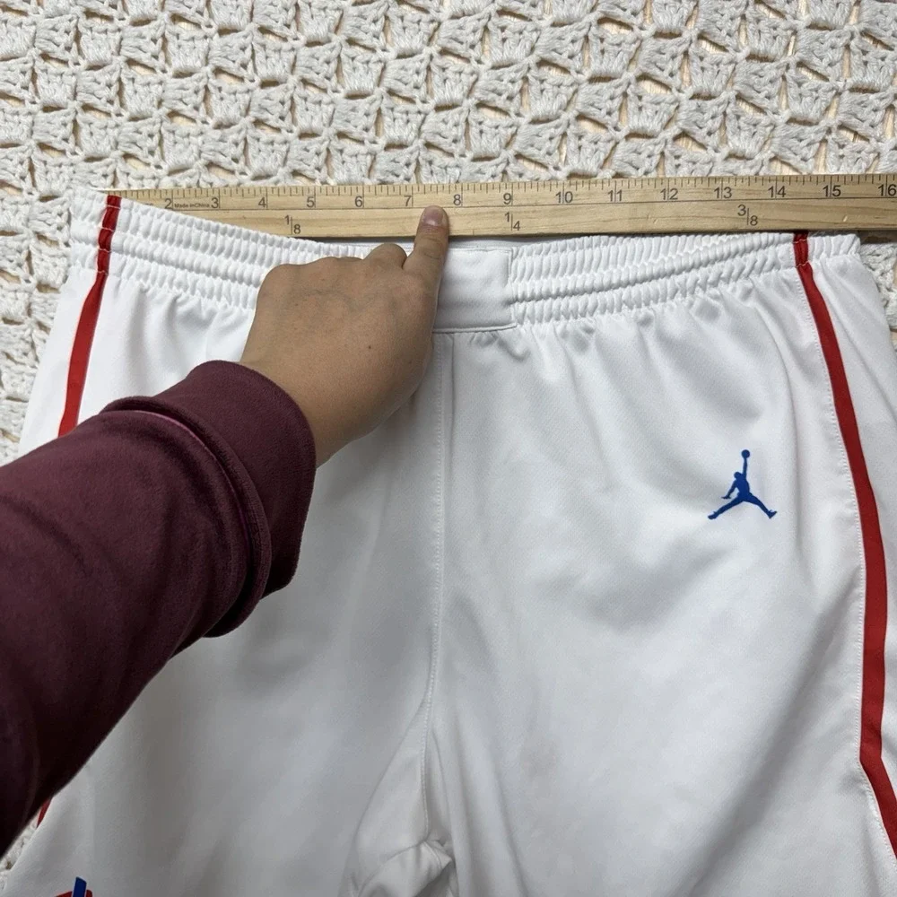 Air Jordan Shorts Mens Sz L White Jumpman Logo Drawstring Stretch